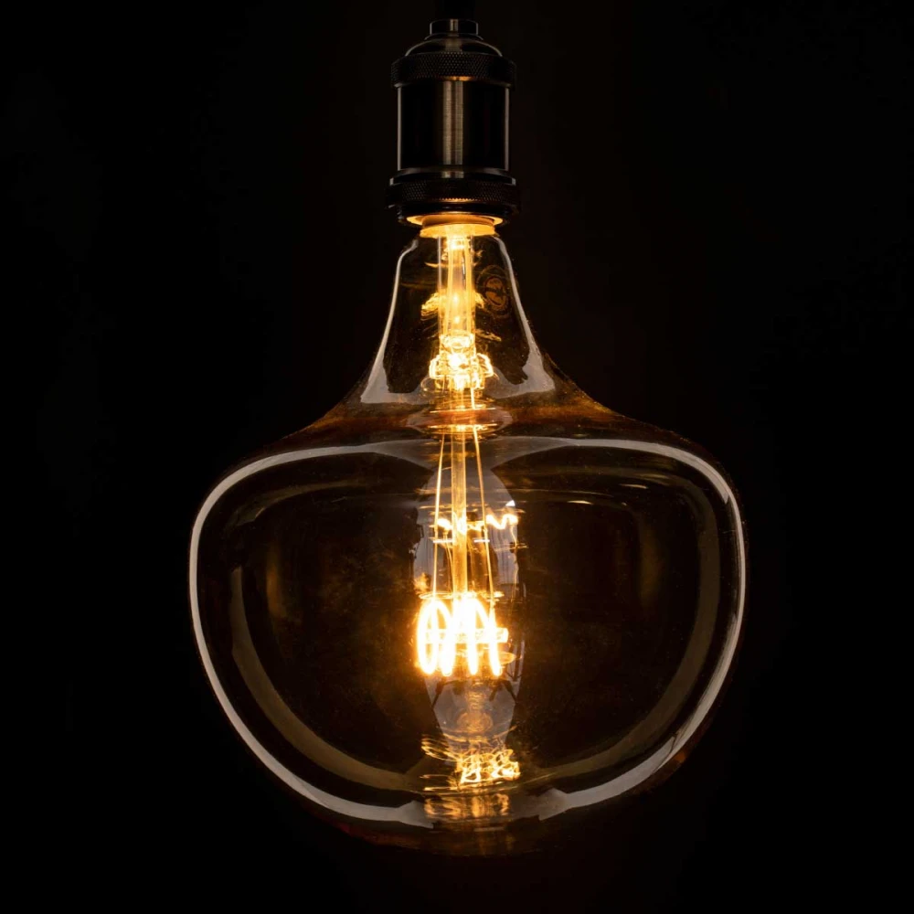 Λάμπα LED Soft T Spiral Filament E27 BR200 MAROON Γλόμπος 6W 420lm 360° AC 220-240V IP20 Φ20 x Υ25.5cm Ultra Θερμό Λευκό 2200K με Μελί Γυαλί - Dimmable - 3 Years Warranty