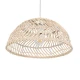 Μοντέρνο Κρεμαστό Φωτιστικό Οροφής Μονόφωτο 1 x E27 Μπεζ Μπαμπού Καμπάνα D40 x H20cm