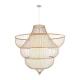 Μοντέρνο Κρεμαστό Φωτιστικό Οροφής Μονόφωτο 1 x E27 Μπεζ Ξύλινο Bamboo Πλέγμα Φ100 x Y100cm