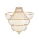 Μοντέρνο Κρεμαστό Φωτιστικό Οροφής Μονόφωτο 1 x E27 Μπεζ Ξύλινο Bamboo Πλέγμα Φ100 x Y100cm