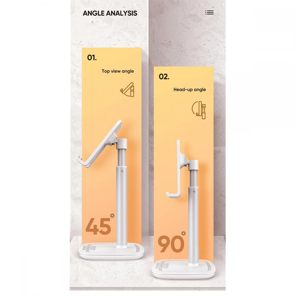 JOYROOM Originals JR-ZS203 Επιτραπέζια Σταθερή Ρυθμιζόμενη Μεταλλική Βάση Κινητού Μαύρη