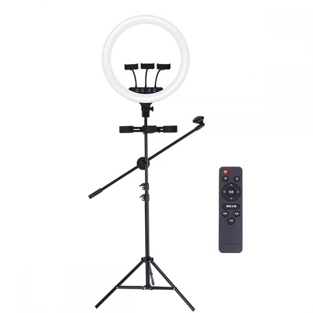 JOYROOM Φωτιστικό Δαχτυλίδι με Ρυθμιζόμενο Τρίποδα JR-ZS228, 18”, Μαύρο Με Ασύρματο Χειριστήριο RF 2.4Ghz Εναλλαγής 3 Χρωμάτων