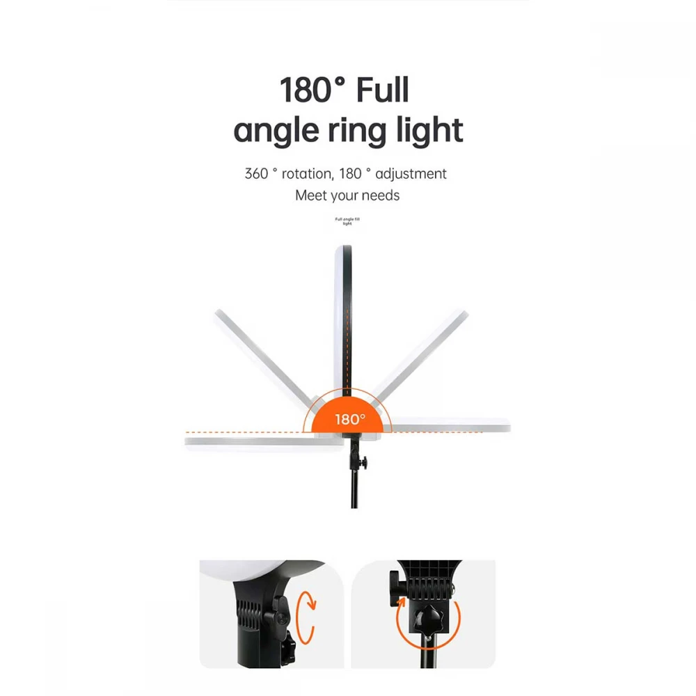 JOYROOM Φωτιστικό Δαχτυλίδι με Ρυθμιζόμενο Τρίποδα JR-ZS228, 18”, Μαύρο Με Ασύρματο Χειριστήριο RF 2.4Ghz Εναλλαγής 3 Χρωμάτων