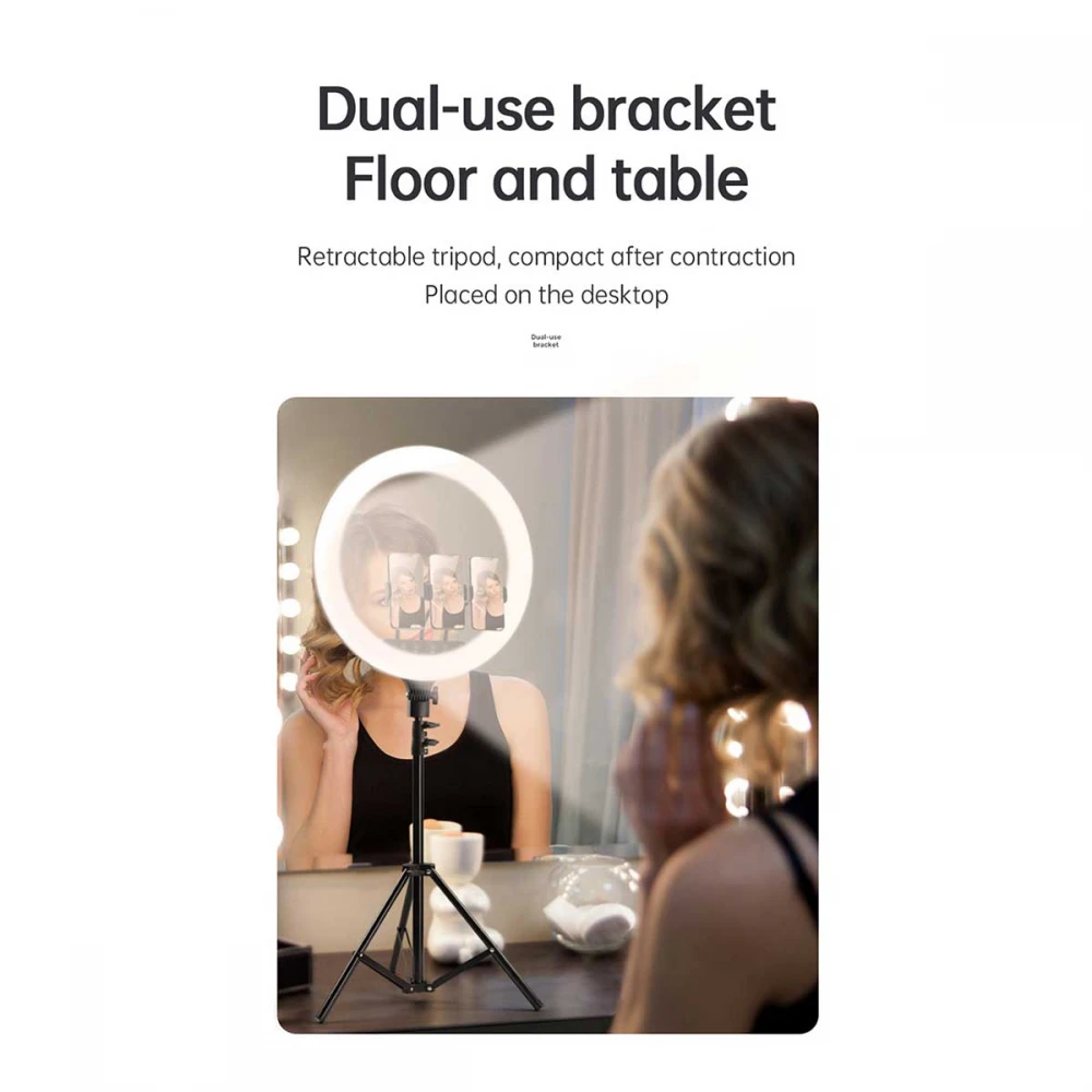 JOYROOM Φωτιστικό Δαχτυλίδι με Ρυθμιζόμενο Τρίποδα JR-ZS228, 18”, Μαύρο Με Ασύρματο Χειριστήριο RF 2.4Ghz Εναλλαγής 3 Χρωμάτων