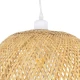Μοντέρνο Κρεμαστό Φωτιστικό Οροφής Μονόφωτο 1 x E27 Μπεζ Μπαμπού Καμπάνα D45 x H60cm