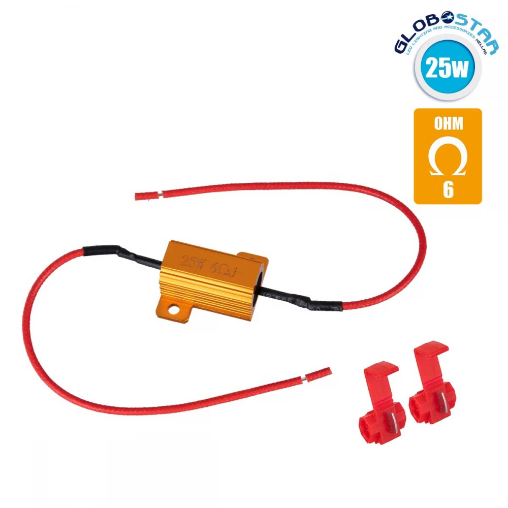 GloboStar Βατική Αντίσταση Ακύρωσης Ένδειξης Βλάβης Can-Bus 25W 6 Ohm