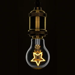Λάμπα E27 A60 Deco Soft Letter Star LED FILAMENT 3W 240 lm 320° AC 85-265V Edison Retro με Διάφανο Γυαλί Ultra Θερμό Λευκό 2200 K Dimmable