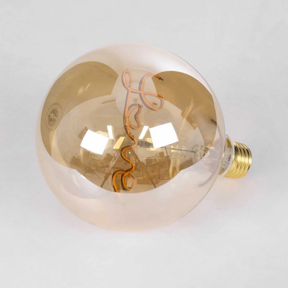 Λάμπα LED Ultra Thin Soft S Spiral Letter Filament E27 G125 LOVE Γλόμπος 2.4W 204lm 360° AC 220-240V IP20 Ultra Θερμό Λευκό 2200K με Μελί Γυαλί - Dimmable