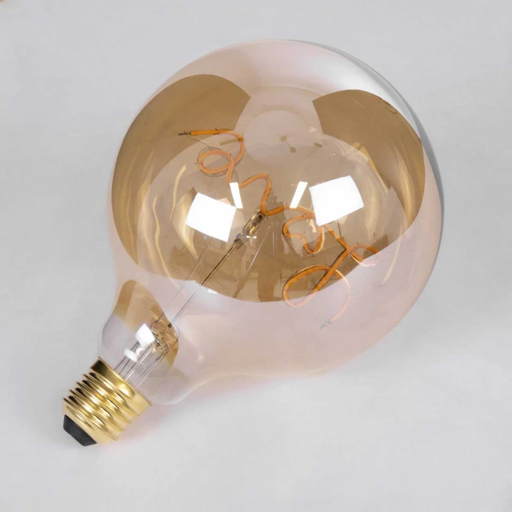 Λάμπα LED Ultra Thin Soft S Spiral Letter Filament E27 G125 LOVE Γλόμπος 2.4W 204lm 360° AC 220-240V IP20 Ultra Θερμό Λευκό 2200K με Μελί Γυαλί - Dimmable