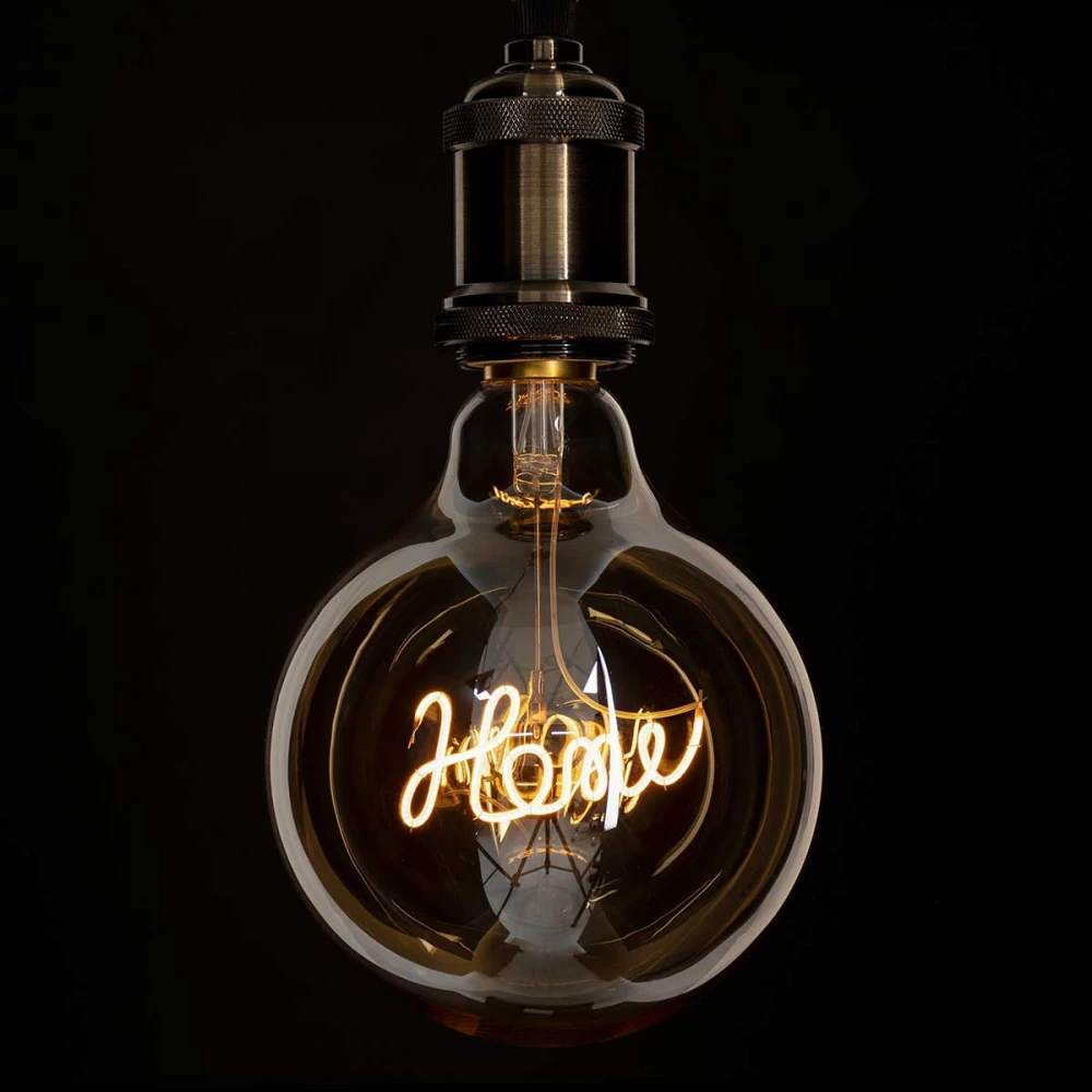 Λάμπα LED Ultra Thin Soft S Spiral Letter Filament E27 G125 HOME Γλόμπος 2.4W 204lm 360° AC 220-240V IP20 Ultra Θερμό Λευκό 2200K με Μελί Γυαλί - Dimmable