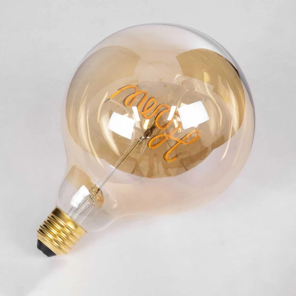 Λάμπα LED Ultra Thin Soft S Spiral Letter Filament E27 G125 HOME Γλόμπος 2.4W 204lm 360° AC 220-240V IP20 Ultra Θερμό Λευκό 2200K με Μελί Γυαλί - Dimmable