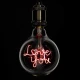 Λάμπα LED Ultra Thin Soft S Spiral Letter Filament E27 G125 LOVE YOU Γλόμπος 4W 340lm 360° AC 220-240V IP20 Κόκκινο με Διάφανο Γυαλί - Dimmable