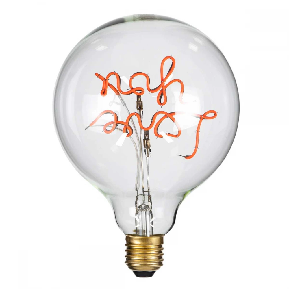 Λάμπα LED Ultra Thin Soft S Spiral Letter Filament E27 G125 LOVE YOU Γλόμπος 4W 340lm 360° AC 220-240V IP20 Κόκκινο με Διάφανο Γυαλί - Dimmable