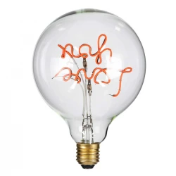 Λάμπα LED Ultra Thin Soft S Spiral Letter Filament E27 G125 LOVE YOU Γλόμπος 4W 340lm 360° AC 220-240V IP20 Κόκκινο με Διάφανο Γυαλί - Dimmable
