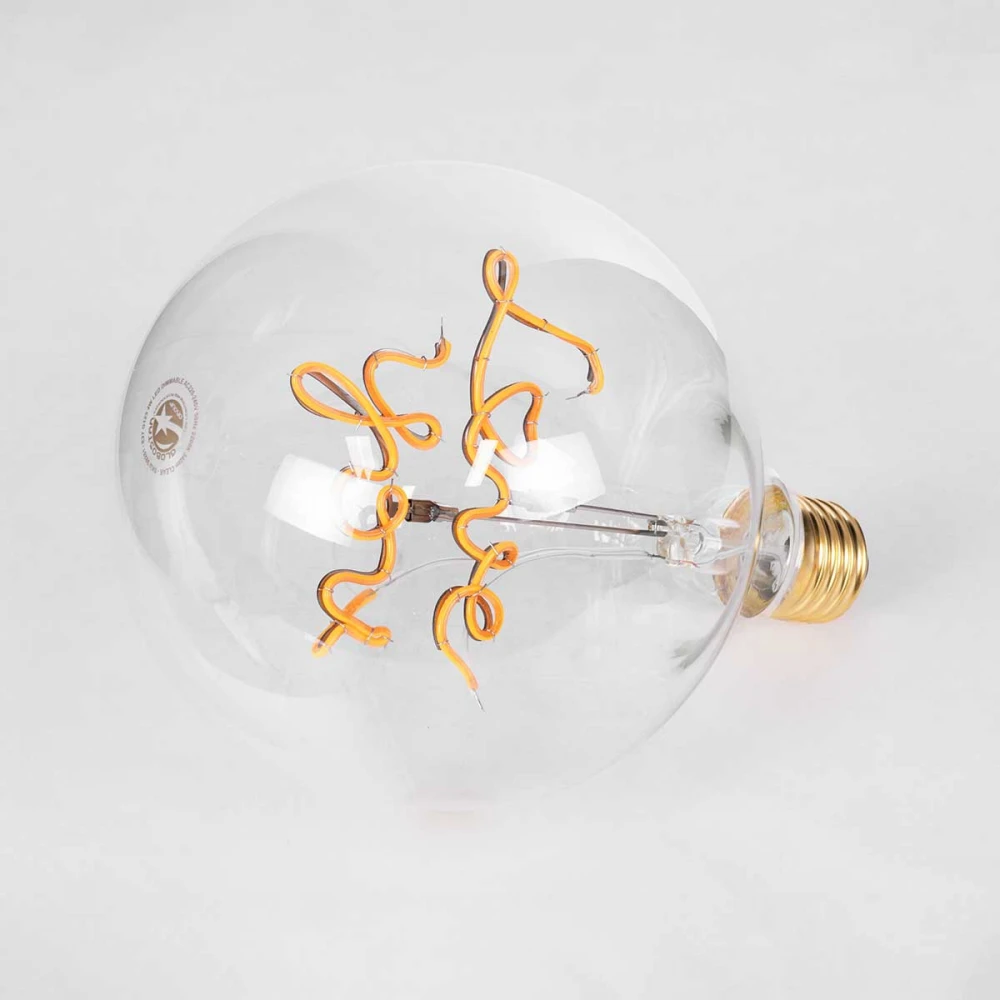 Λάμπα LED Ultra Thin Soft S Spiral Letter Filament E27 G125 LOVE YOU Γλόμπος 4W 340lm 360° AC 220-240V IP20 Ultra Θερμό Λευκό 2200K με Διάφανο Γυαλί - Dimmable