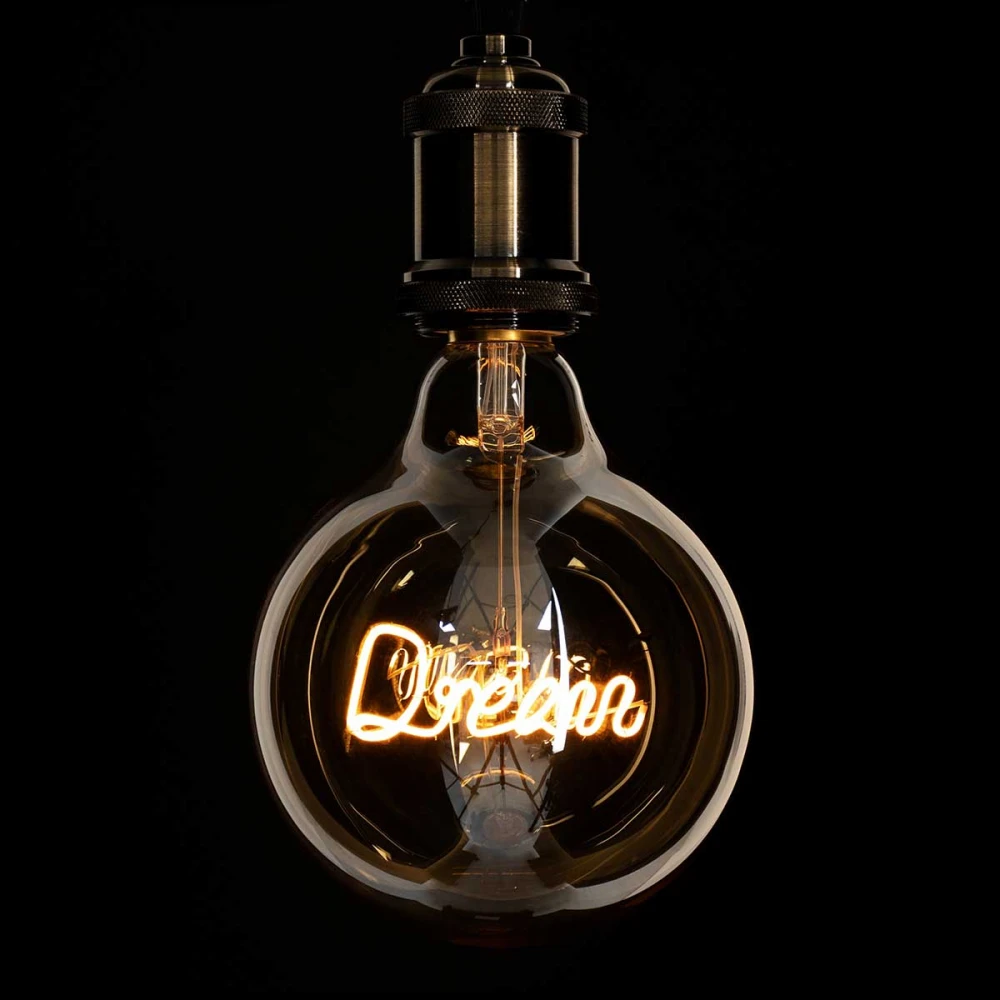 Λάμπα LED Ultra Thin Soft S Spiral Letter Filament E27 G125 DREAM Γλόμπος 2.4W 204lm 360° AC 220-240V IP20 Ultra Θερμό Λευκό 2200K με Μελί Γυαλί - Dimmable