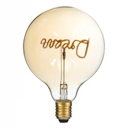 Λάμπα LED Ultra Thin Soft S Spiral Letter Filament E27 G125 DREAM Γλόμπος 2.4W 204lm 360° AC 220-240V IP20 Ultra Θερμό Λευκό 2200K με Μελί Γυαλί - Dimmable