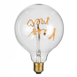 Λάμπα LED Ultra Thin Soft S Spiral Letter Filament E27 G125 KISS ME Γλόμπος 4W 340lm 360° AC 220-240V IP20 Ultra Θερμό Λευκό 2200K με Διάφανο Γυαλί - Dimmable