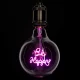 Λάμπα LED Ultra Thin Soft S Spiral Letter Filament E27 G125 BE HAPPY Γλόμπος 4W 340lm 360° AC 220-240V IP20 Ροζ με Διάφανο Γυαλί - Dimmable