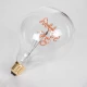 Λάμπα LED Ultra Thin Soft S Spiral Letter Filament E27 G125 BE HAPPY Γλόμπος 4W 340lm 360° AC 220-240V IP20 Ροζ με Διάφανο Γυαλί - Dimmable