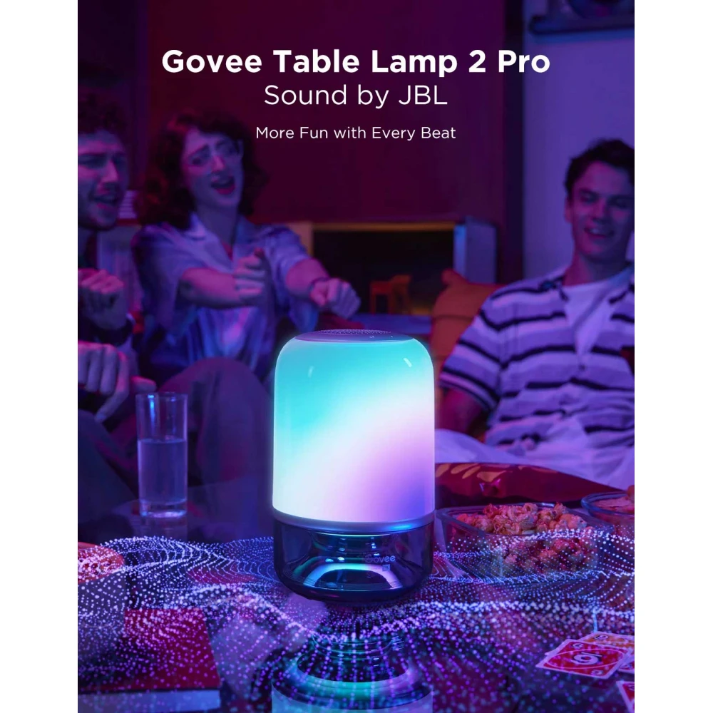 GOVEE H6020 TABLE LAMP 2 PRO ME RGBICWW ΦΩTIΣMO KAI ENΣΩMATΩMENO HXEIO JBL 10W