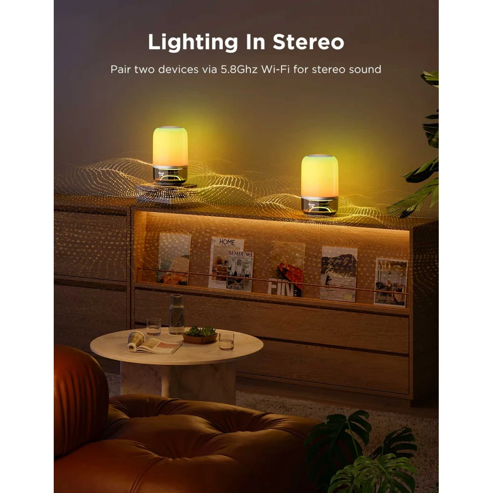 GOVEE H6020 TABLE LAMP 2 PRO ME RGBICWW ΦΩTIΣMO KAI ENΣΩMATΩMENO HXEIO JBL 10W