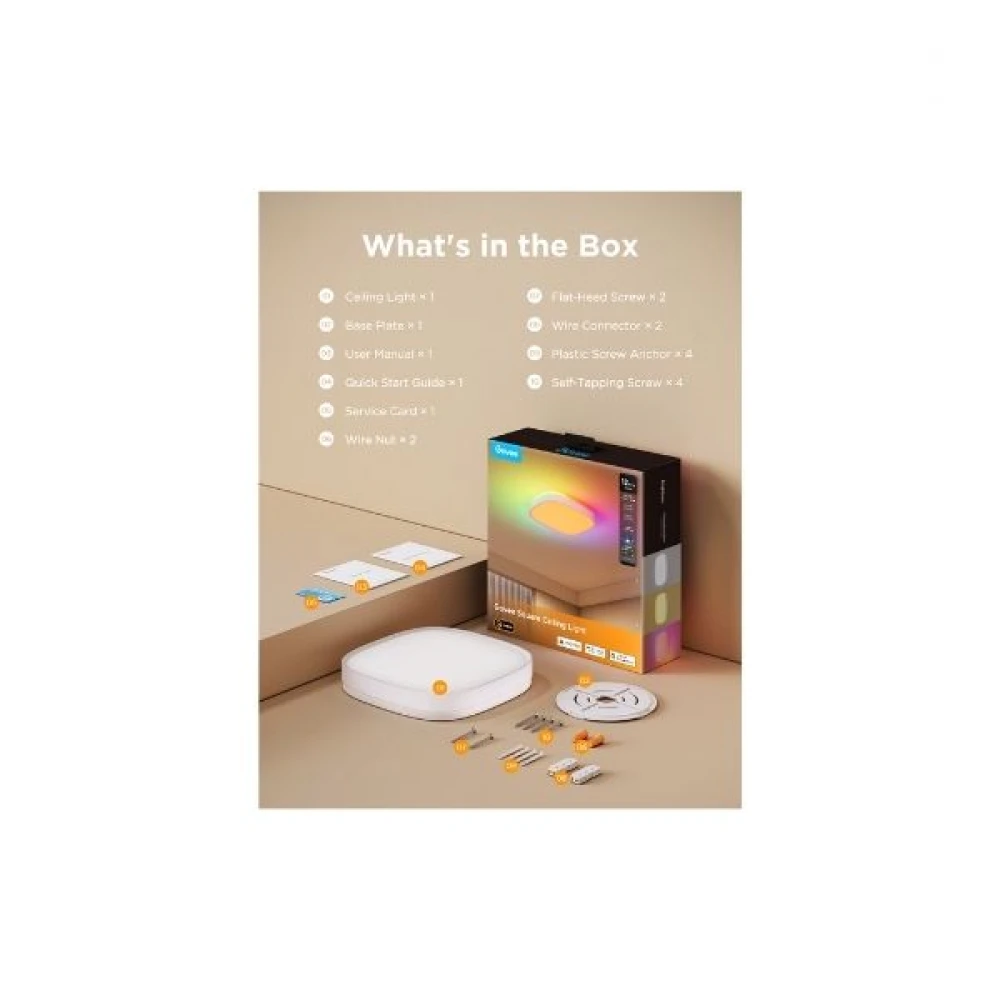 GOVEE 12INCH RGBWW + RGBIC SQUARE SMART CEILING LIGHT H80A4