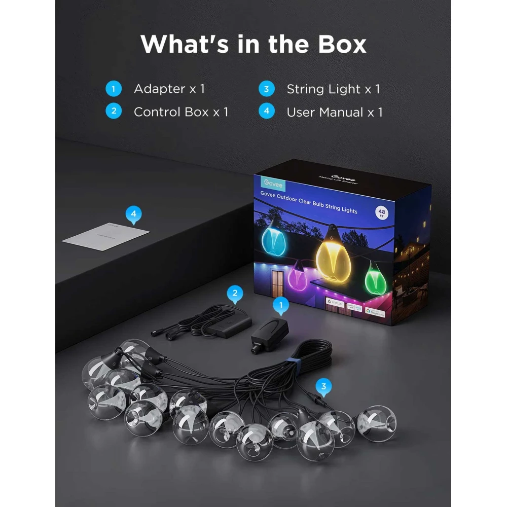 Φωτάκια Λαμπτήρων Εξωτερικού Χώρου H7025 - RGBICW IP67 Govee