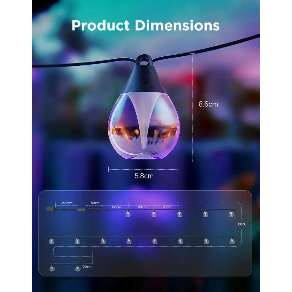 Φωτάκια Λαμπτήρων Εξωτερικού Χώρου H7025 - RGBICW IP67 Govee