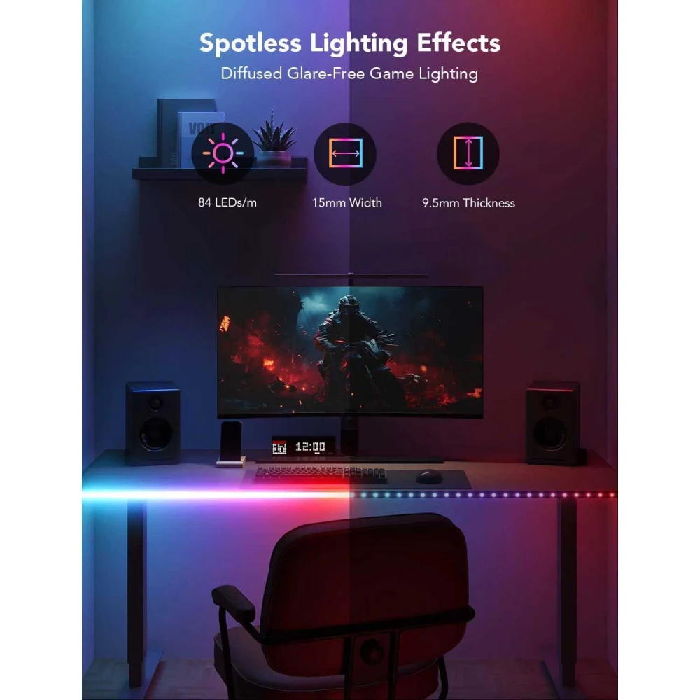 Govee RGBIC LED Neon Rope Light Για Γραφείο - Wi-Fi + Bluetooth 36W 24V 3m ( H61C3 )