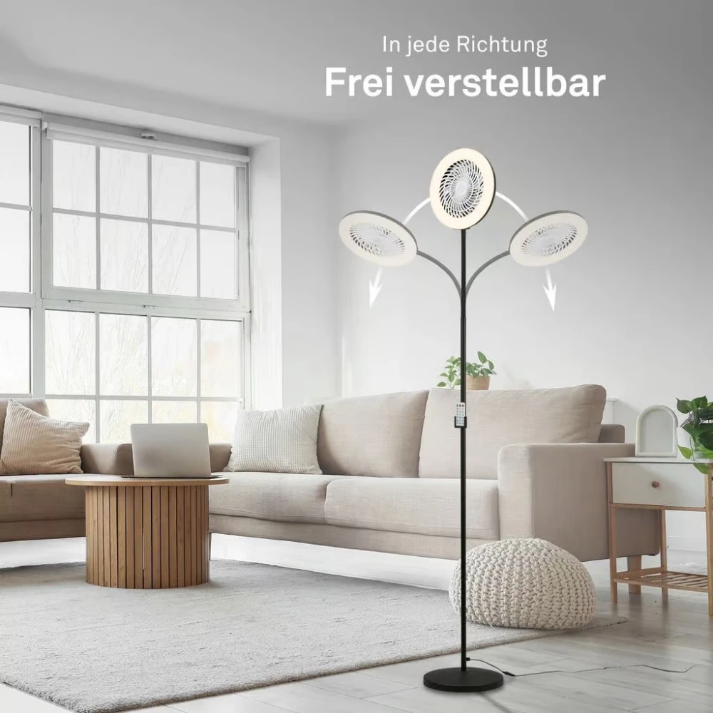 Φωτιστικό δαπέδου led 13,8W + 4W ανεμιστήρας 3CCT 1380lm RGB dimmable με control Μαύρο
