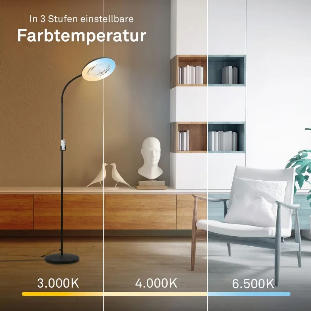 Φωτιστικό δαπέδου led 13,8W + 4W ανεμιστήρας 3CCT 1380lm RGB dimmable με control Μαύρο