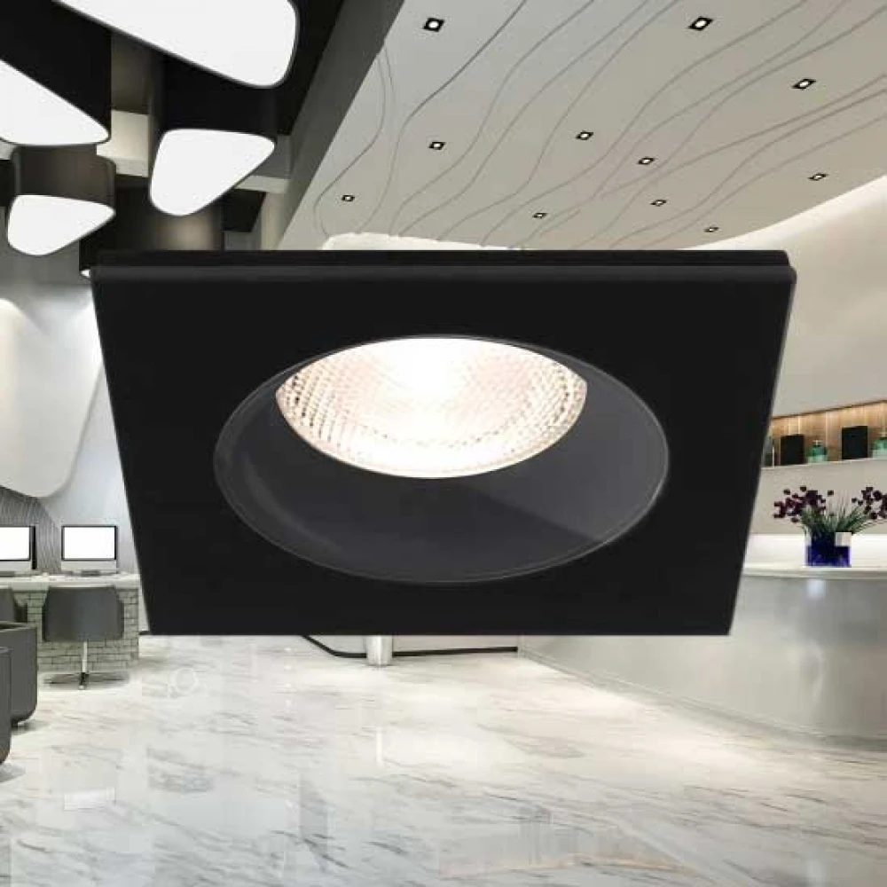 Χωνευτό Σποτ Μαύρο Τετράγωνο IP54 TETRA-SQR 1xGU10 - Braytron