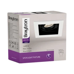 Χωνευτό Σποτ Beta-A-GU10 SQR Λευκό-Μαύρο Μονό Ø0,90 1xGU10 - Braytron