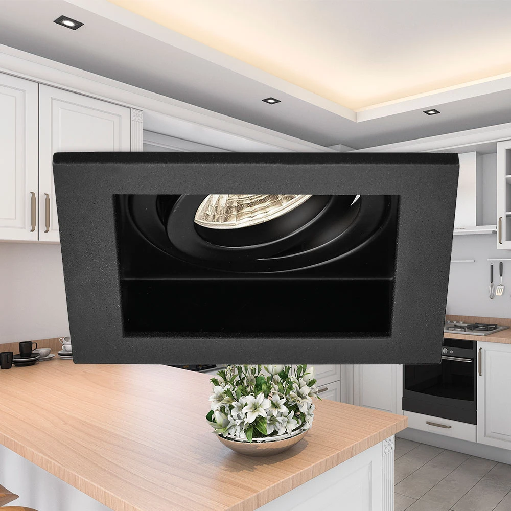 Χωνευτό Σποτ Μαύρο Τετράγωνο IP20 BETA-SQR 1xGU10 - Braytron