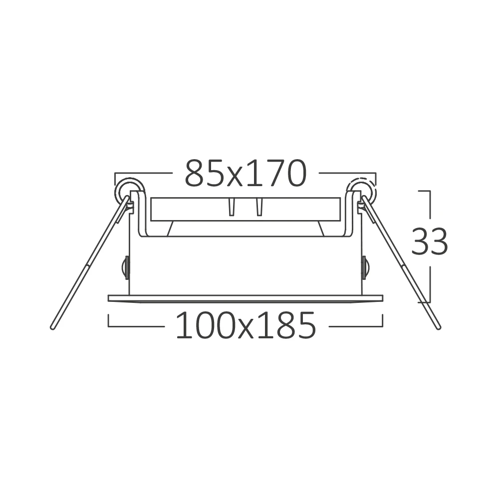 Χωνευτό Σποτ Μαύρο Τετράγωνο IP20 BETA-SQR 2xGU10 - Braytron