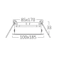 Χωνευτό Σποτ Μαύρο Τετράγωνο IP20 BETA-SQR 2xGU10 - Braytron