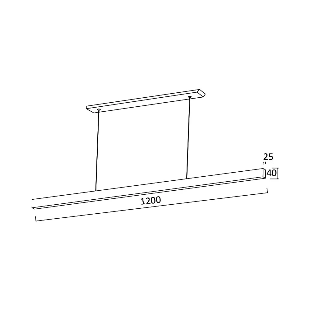Κρεμαστή ράγα Led 30w Lina, 3000lm, 120x2,5cm Μαύρη - Braytron