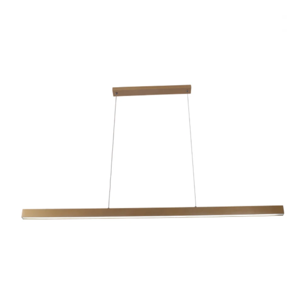 Κρεμαστή ράγα Led 30w Lina, 3000lm, 120x2,5cm Χρυσή - Braytron