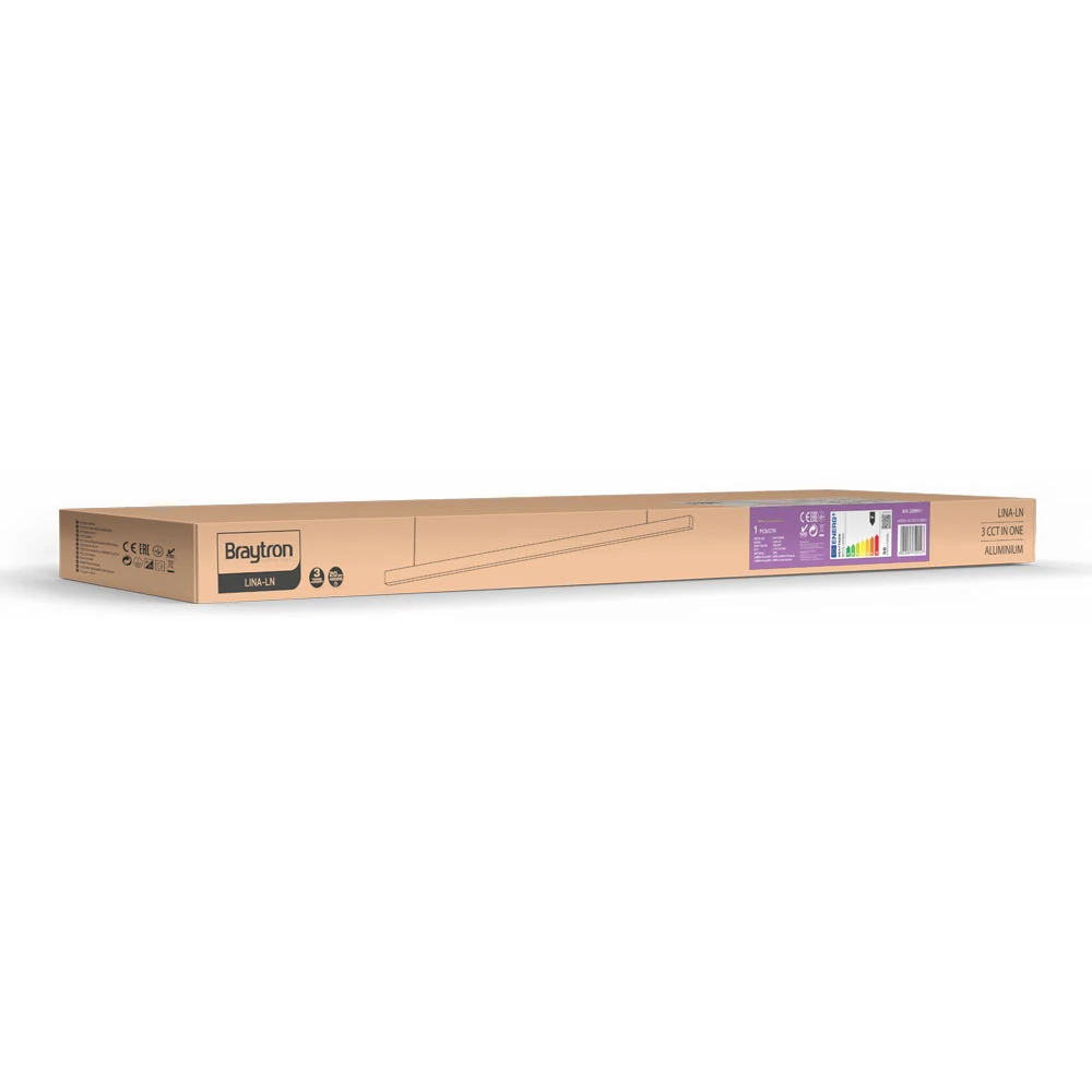 Κρεμαστή ράγα Led 30w Lina, 3000lm, 120x2,5cm Χρυσή - Braytron