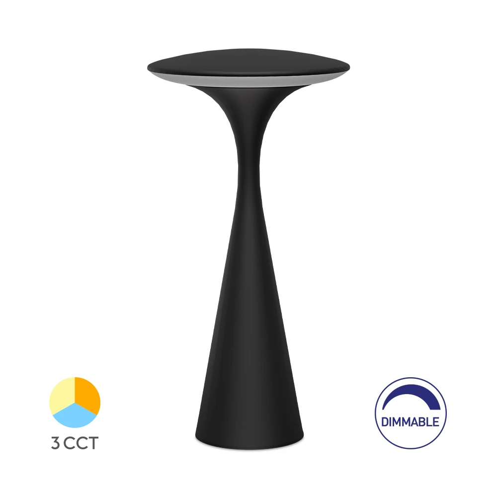 Επαναφορτιζόμενο πορτατίφ "Tower" dimmable 3w CCT Μαύρο - Braytron
