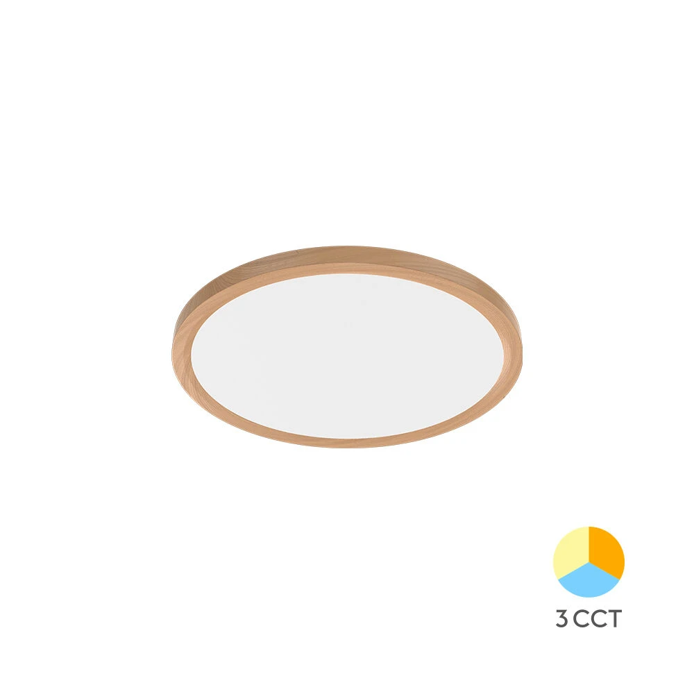 Πλαφονιέρα "Jade" slim 45W CCT Ø50 Ξύλο - Braytron