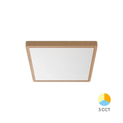 Πλαφονιέρα "Jade" slim 20W CCT Ξύλο 23x23 - Braytron