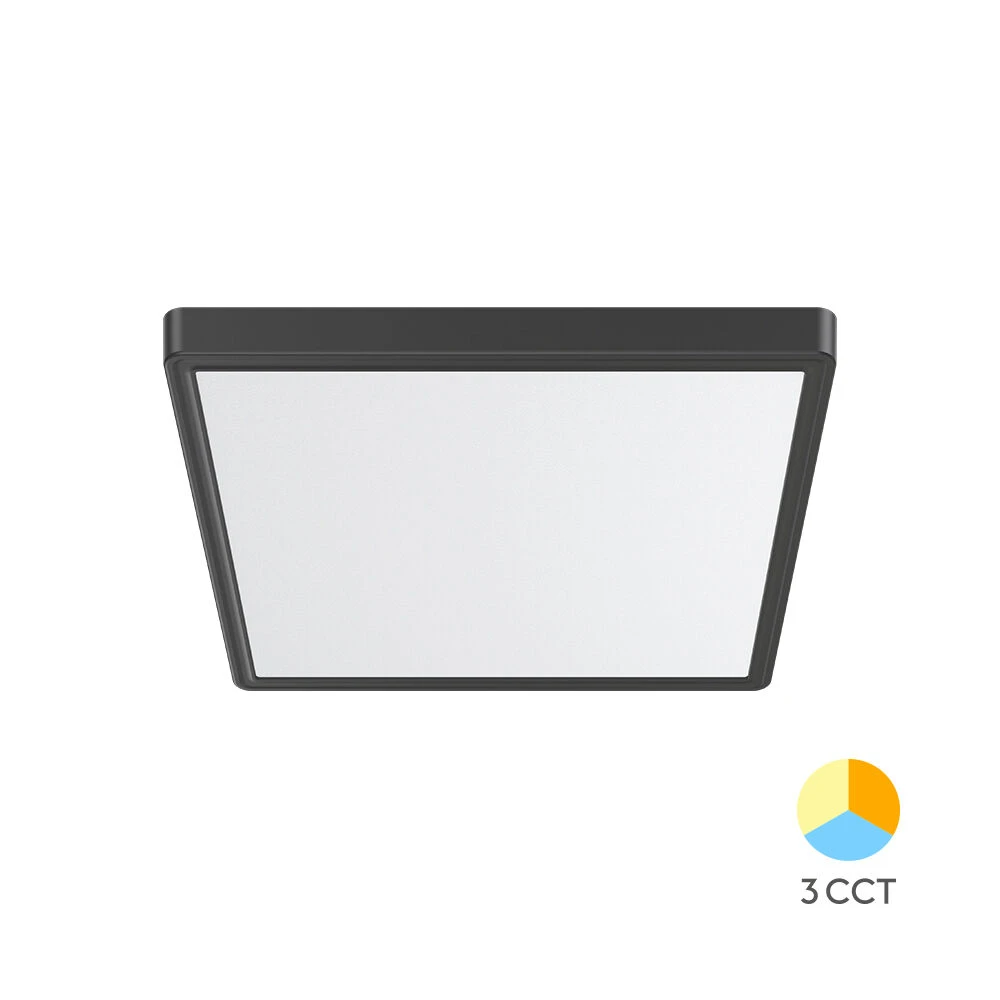 Πλαφονιέρα "Jade" slim 26W CCT Μαύρο 30x30 - Braytron