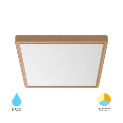 Πλαφονιέρα "Jade" slim 26W CCT Ξύλο 40x40 - Braytron