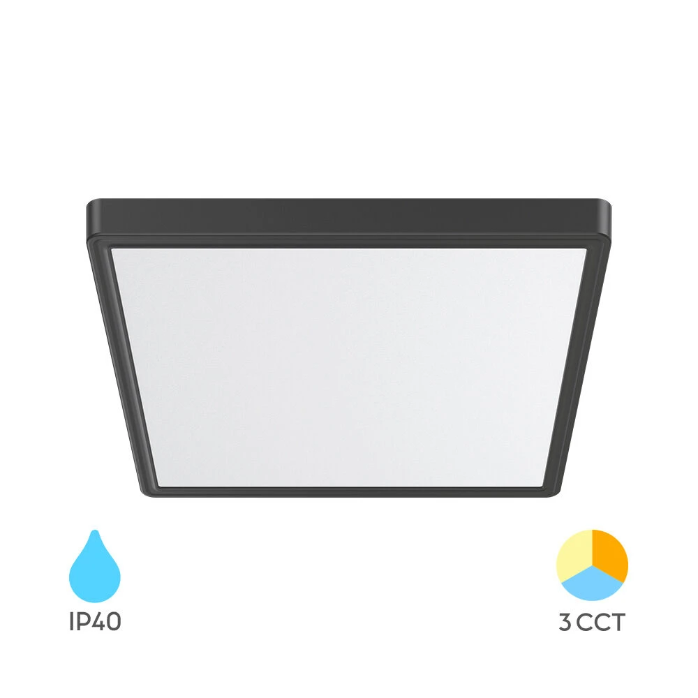 Πλαφονιέρα "Jade" slim 26W CCT Μαύρο 40x40 - Braytron