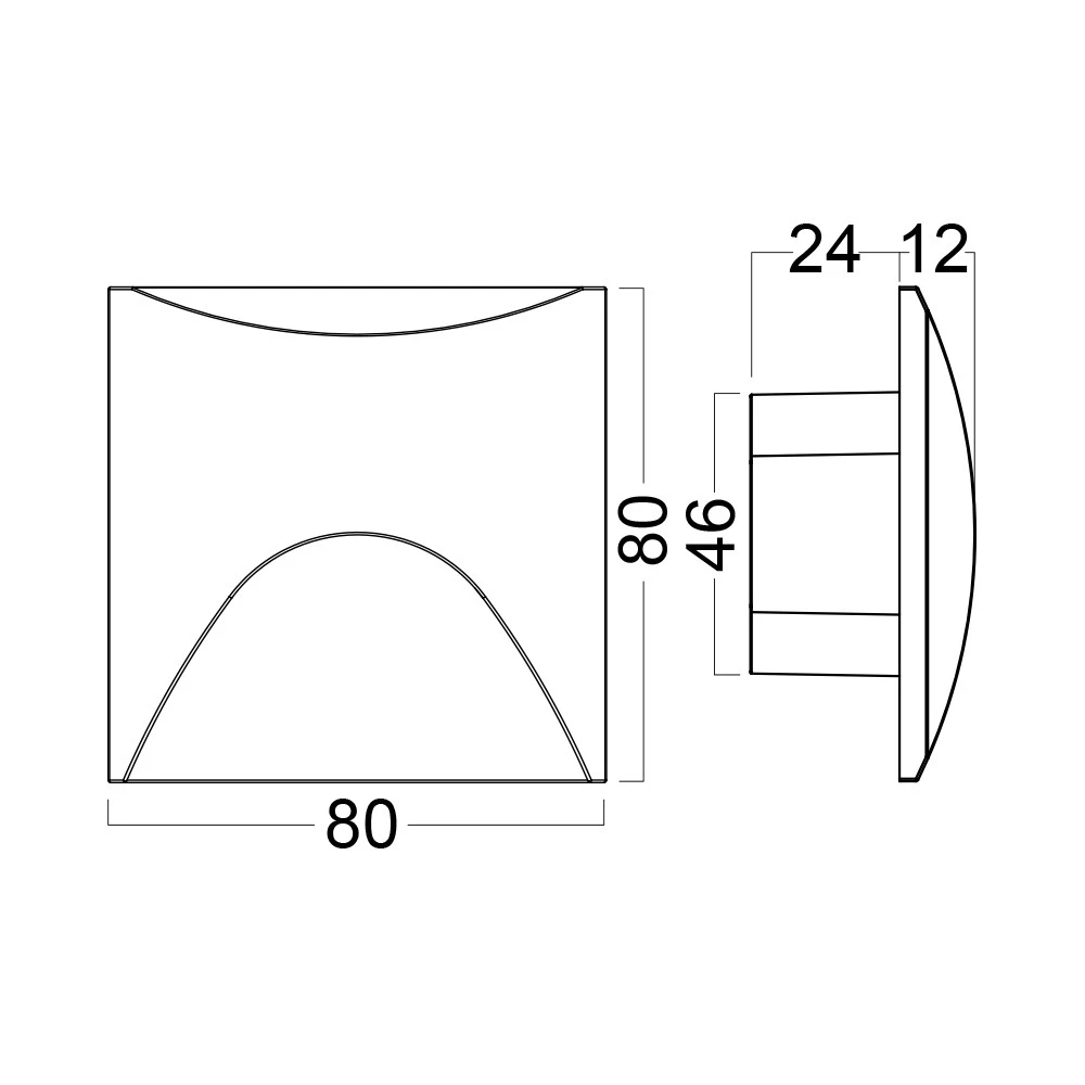 Απλίκα χωνευτή "Veksus" IP65 3000k 180lm Μαύρη - Braytron