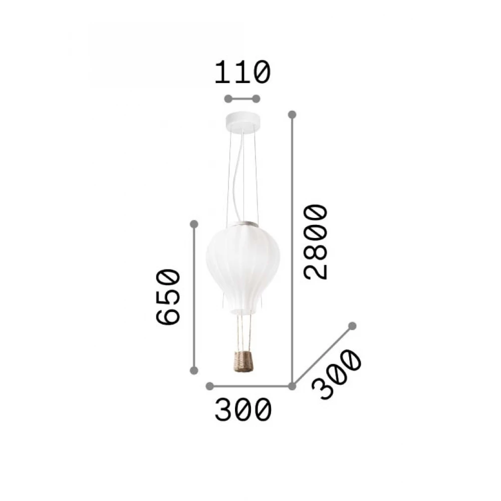 Κρεμαστό Φωτιστικό Αερόστατο 1xE27 Dream big sp1 d30 - IDEAL LUX