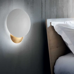 LED Απλίκα Μεταλλική Σε Λευκό - Χρυσό Χρώμα 11W Eclissi ap small - IDEAL LUX
