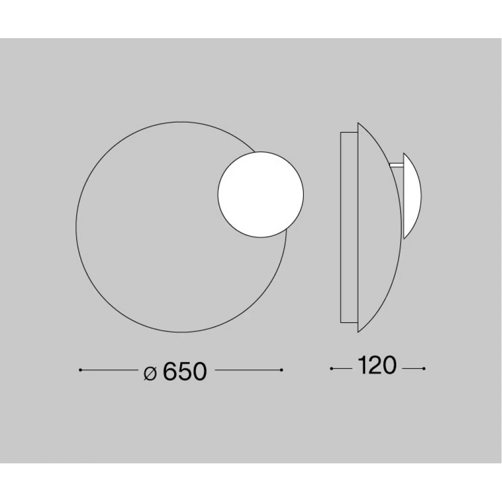 LED Απλίκα Μεταλλική Σε Λευκό - Χρυσό Χρώμα 28W Eclissi ap big - IDEAL LUX